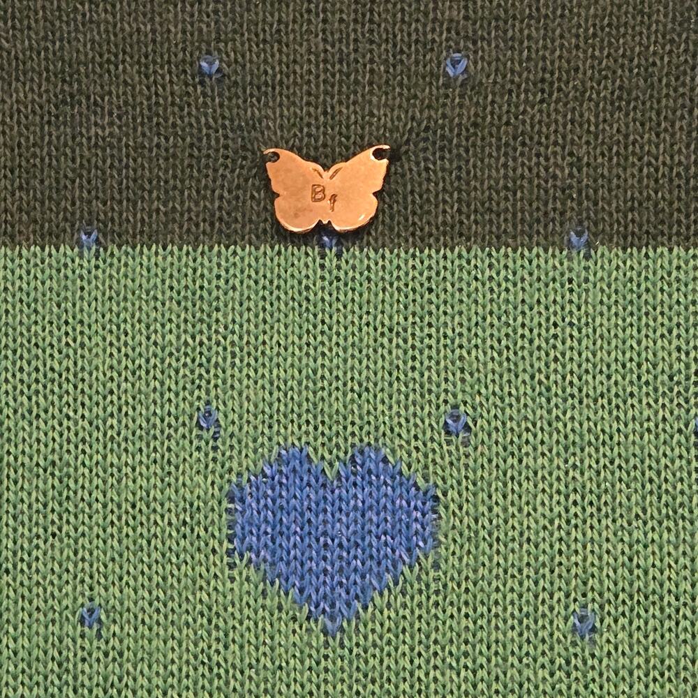Benito Fernández 100% Wool Heart Cardigan Maximalist Color-Block Knit - Size S - Picture 6 of 8